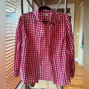 Vineyard Vines size 2 pink and white plaid long sleeve button down 100% cotton